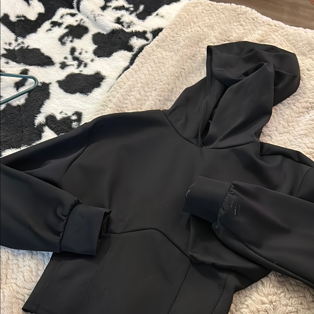 Express Black Women's Hooded Jacket Corset Cropped Hoodie